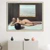 Bather between Light and Darkness by René Magritte Printed on Canvas