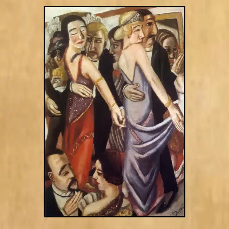 Dancing Bar in Baden-Baden by Max Beckmann Printed on Canvas
