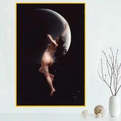 Moon Nymph by Luis Ricardo Falero Printed on Canvas