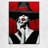 The Woman With the Red Lips Printed on Canvas