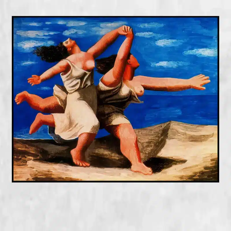 Two Women Running on The Beach by Pablo Picasso Printed on Canvas
