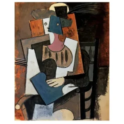Woman With Feather Hat Sitting in a Chair by Pablo Picasso 1919
