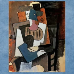 Woman With Feather Hat Sitting in a Chair by Pablo Picasso 1919