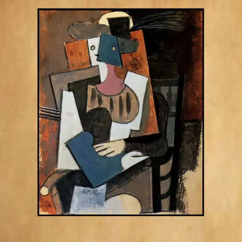 Woman With Feather Hat by Pablo Picasso Printed on Canvas