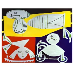 Francoise Gilot With Claude and Paloma by Pablo Picasso Printed on Canvas - Image 2