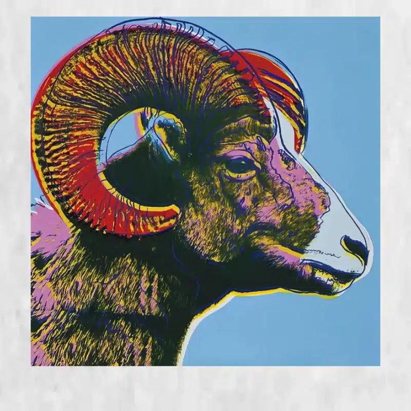 Bighorn Ram by Andy Warhol Printed on Canvas