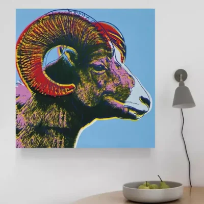 Bighorn Ram by Andy Warhol Printed on Canvas