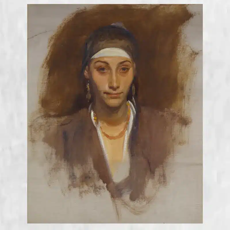 Egyptian Woman with Earrings by John Singer Sargent Printed on Canvas
