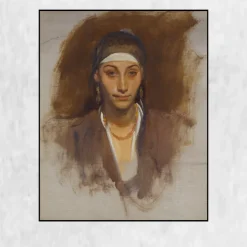 Egyptian Woman with Earrings by John Singer Sargent Printed on Canvas