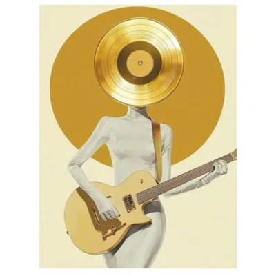 Guitarist With a Golden Record Head