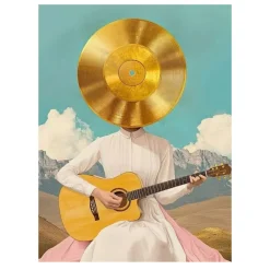 Guitarist With a Golden Record Head