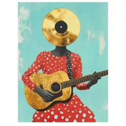 Guitarist With a Golden Record Head