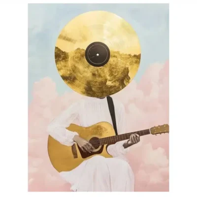 Guitarist With a Golden Record Head