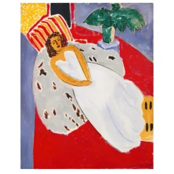 Henri Matisse 1946 Young Woman in White on a Red Background