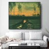 Landscape at Dusk by Vincent van Gogh Printed on Canvas
