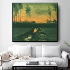 Landscape at Dusk by Vincent van Gogh Printed on Canvas