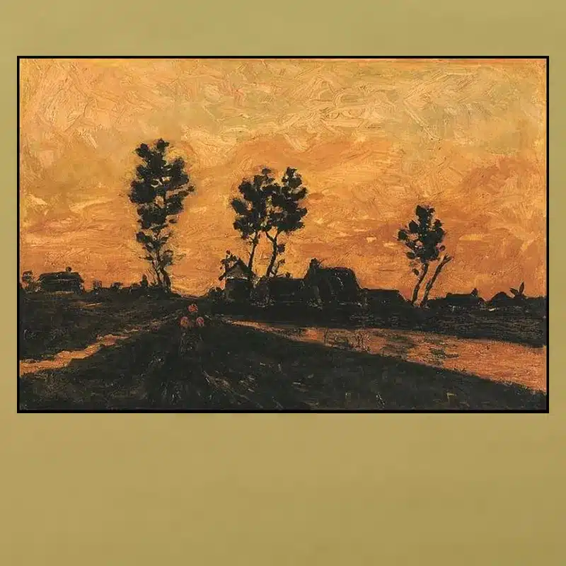 Landscape at Sunset by Vincent van Gogh Printed on Canvas