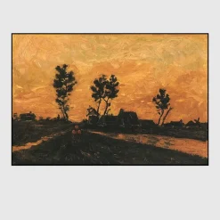 Landscape at Sunset by Vincent van Gogh Printed on Canvas