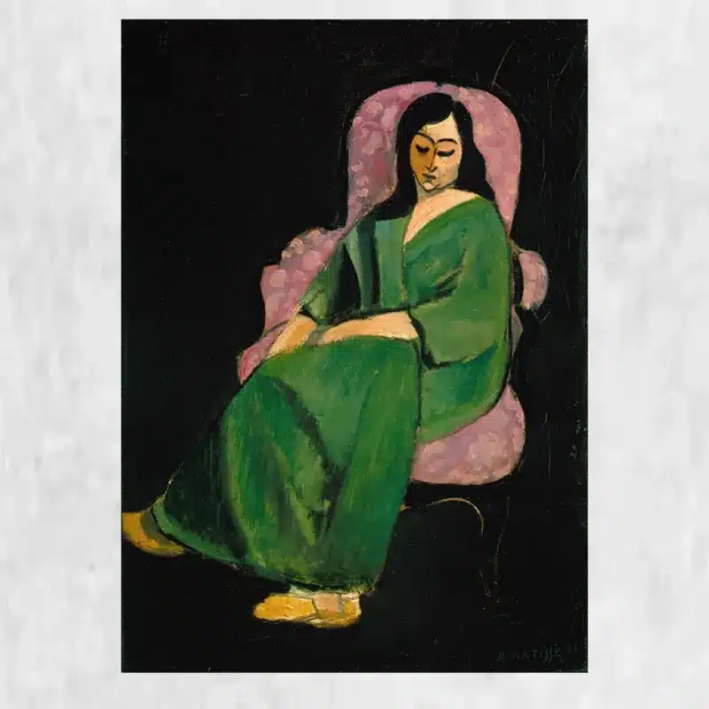 Laurette in a Green Robe by Henri Matisse Printed on Canvas