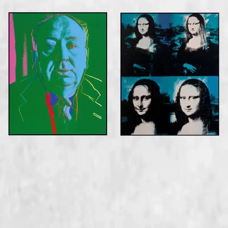 Mona Lisa Four Times and Hitchcock by Andy Warhol Printed on Canvas