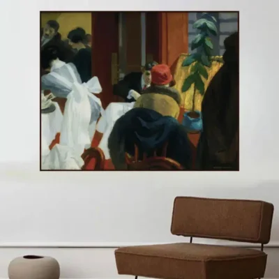 New York Restaurant by Edward Hopper Printed on Canvas