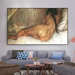 Nude Woman Reclining by Vincent van Gogh Printed on Canvas