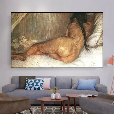 Nude Woman Reclining by Vincent van Gogh Printed on Canvas