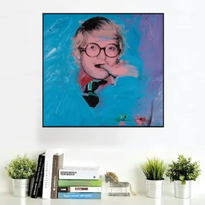 Portrait of David Hockney by Andy Warhol Printed on Canvas