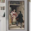 Ribbons and Laces for Very Pretty Faces by Edmund Leighton Printed on Canvas