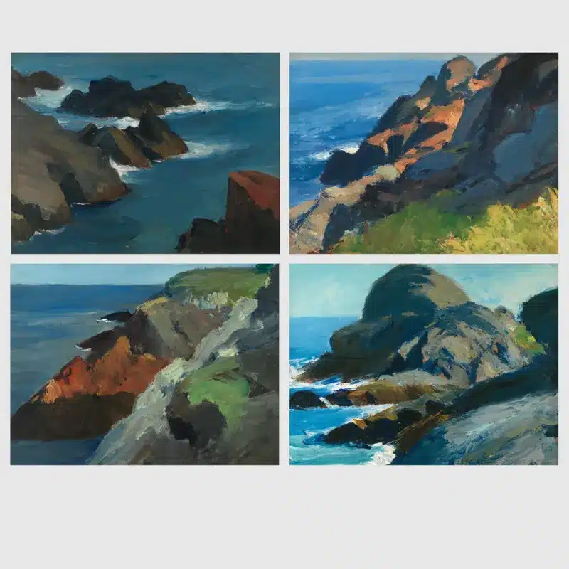 Rocky Shore Paintings by Edward Hopper Printed on Canvas
