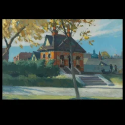 Small Town Station by Edward Hopper 1950