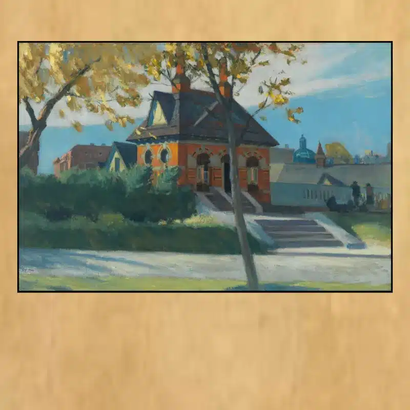 Small Town Station by Edward Hopper Printed on Canvas