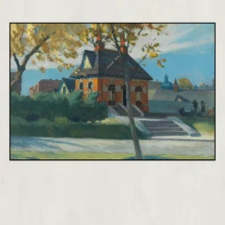 Small Town Station by Edward Hopper Printed on Canvas