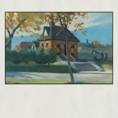 Small Town Station by Edward Hopper Printed on Canvas