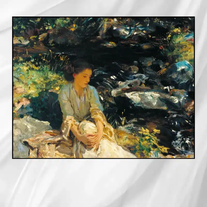 The Black Brook by John Singer Sargent Printed on Canvas