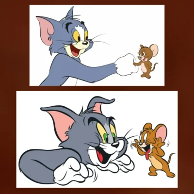 The Cat and Mouse Tom and Jerry Printed on Canvas
