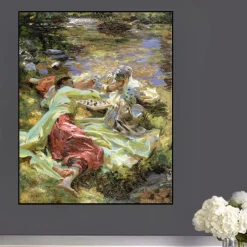 The Chess Game by John Singer Sargent Printed on Canvas