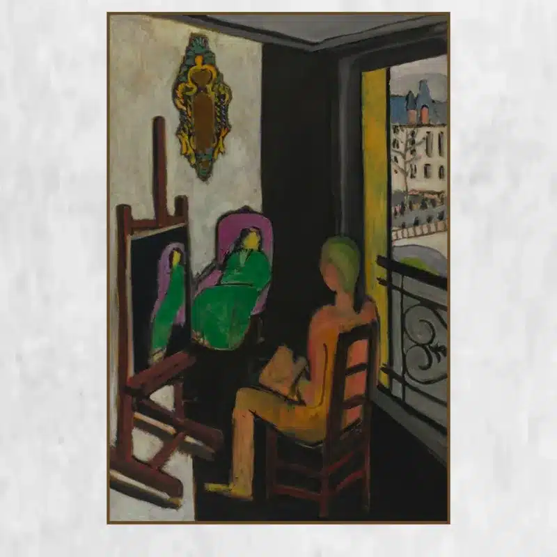 The Painter and His Model by Henri Matisse Printed on Canvas