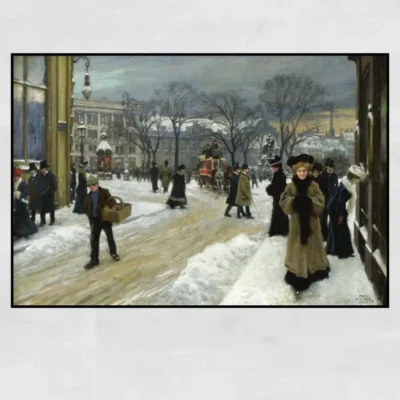 Winter Day by Paul Gustav Fischer 1907 Printed on Canvas