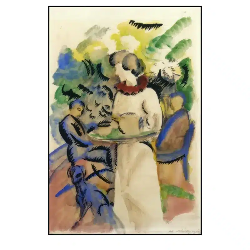 Afternoon in the Garden by August Macke Printed on Canvas