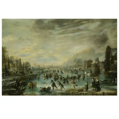 Winter Landscape with Figures by Aert van der Neer 1665