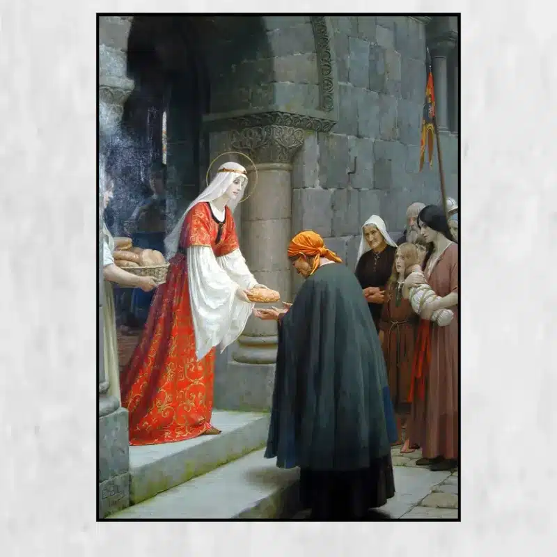 Charity of St. Elizabeth of Hungary by Frederic Leighton Printed on Canvas