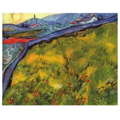 Enclosed Wheat Field with Rising Sun by Vincent van Gogh 1889