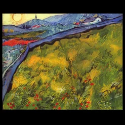 Enclosed Wheat Field with Rising Sun by Vincent van Gogh 1889