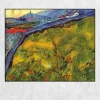 Enclosed Wheat Field with Rising Sun by Vincent van Gogh Printed on Canvas