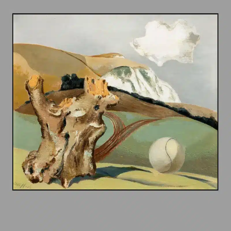 Event on the Downs by Paul Nash Printed on Canvas