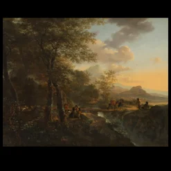 Italian Landscape with a Draughtsman by Jan Both Printed on Canvas - Image 3