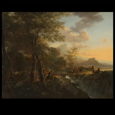 Italian Landscape with a Draughtsman by Jan Both Printed on Canvas - Image 3
