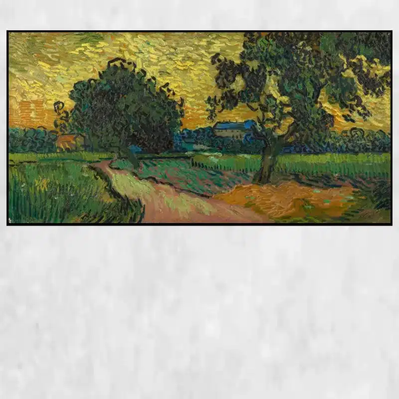 Landscape Painting at Sunset by Vincent van Gogh Printed on Canvas
