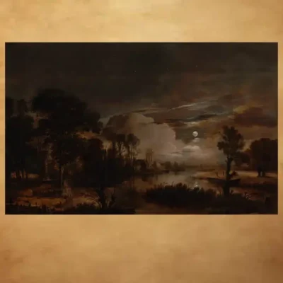 Moonlit Landscape with a View of the New Amstel River and Castle Kostverloren c.1649